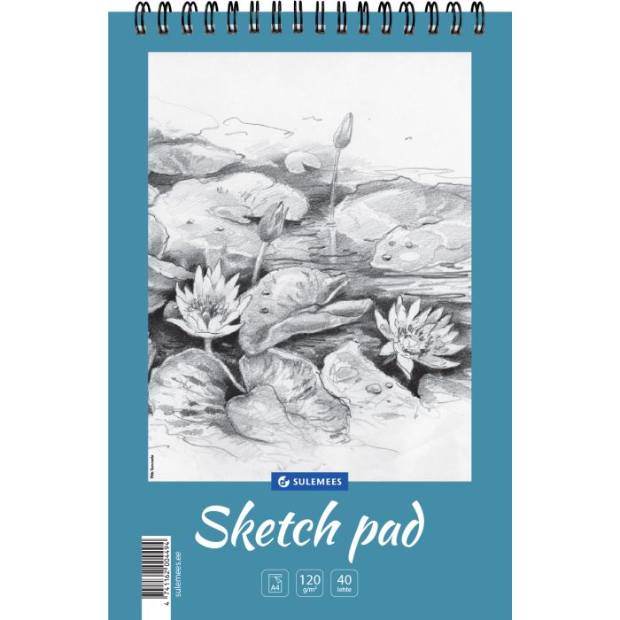 Sketch pad A4, 120 g, 40 lehte, perfo, spiraalköide